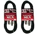 CBI MLN-100-2PC Microphone Cables Braided Shield Neutrix XLR Connectors, 100 Strain Relief Includes Two Cables