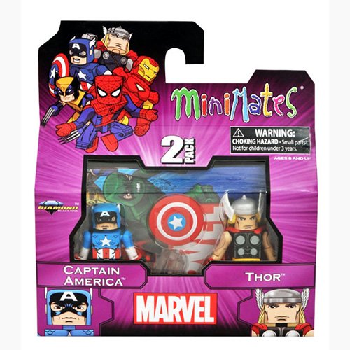 MiniMates: Marvel Best of Series 1 Captain America and Thor Mini Figure 2-pack
