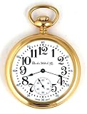 DBRM7 New Dueber Watch Co Gold Plated Pocket Watch Mechanical Wind 17 Jewels