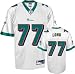 Jake Long Jersey: Reebok White Replica #77 Miami Dolphins Jersey - X-Large