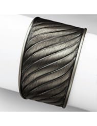 Sterling Silver Antiqued Fancy Cuff Bangle