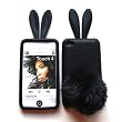 Bunny Skin Case With Furry Tail for Apple iPod Touch 4th Generation, Black