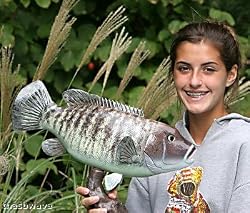 Taxidermy 20" Fiberglass Blackfish Tautog Statue