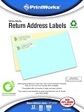 Printworks Elementree White Matte Return Address Labels for Inkjet or Laser Printers or Copiers, 100% Recycled, 12 Sheets/Pack,.5 inch x 1.75 inch, 00488