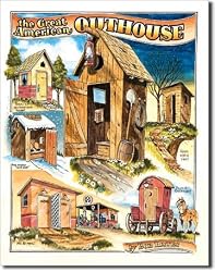 Bates - Outhouses Metal Tin Sign 12.5"W x 16"H