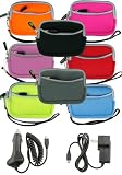 3n1 Combo Durable Neoprene Sleeve Carrying Case Kit - Bundle with Home Travel Wall Charger and 12v Car Charger for Creative Zen X-Fi 16GB and Zen X-Fi 32 GB MP3 Player (MP3 Not Included)
