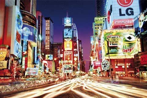 New York - Manhattan - Times Square by Night Poster