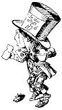Alice in Wonderland's Mad Hatter Rubber Stamp Wm 2.2x1.25
