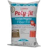 Fairfield Poly-Fil Premium Polyester Fiber, White, 1 Bag, 12-Ounce