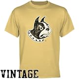 NCAA Wofford Terriers Light Gold Distressed Logo Vintage T-shirt