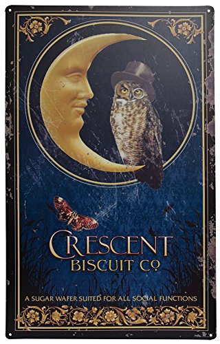 CWI Gifts Vintage Crescent Biscuit Food Stamped Tin Sign, 16