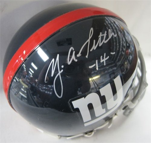 YA Tittle Autographed/Hand Signed New York Giants Mini Helmet