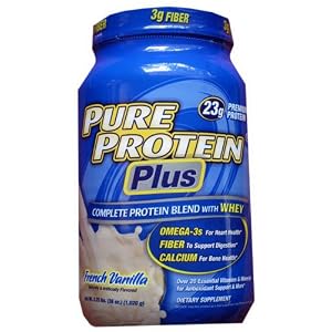 Pure Protein Plus, Protein Blend with Whey, French Vanilla Flavor (2.25lbs)