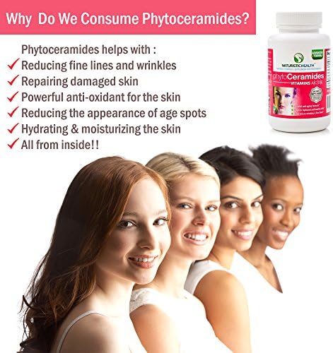 Phytoceramides 350 Mg Capsules with Vitamin a C D E - Support Healthy Skin and Help Combat Wrinkles and Fine Lines - Best Anti Aging Pills and Skin Supplement - Hydrates Skin Naturally - Great Supplement for Nails and Hair