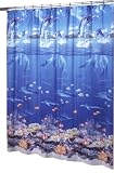 Ex-Cell Home Fashions Sea Life Shower Curtain, Blue