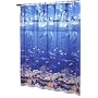 Ex-Cell Home Fashions Sea Life Shower Curtain, Blue