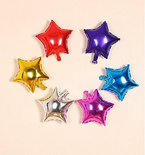 Lovef 50pcs/lot Star Shape Metallic Color 18 Inch Foil Balloons for Wedding Decoration Plain Star Helium Air Mylar Ballon