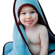 Hooded Towel for Baby - FISH (Green) Organic Cotton Sherpa
