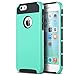 iPhone 6 Case, Lumsing Hybrid High Impact Double Layer Armor Defender Case Protective Cover for Apple iPhone 6 (4.7 inch Screen) with Screen Protector (2 in 1/Mint Green-Black)