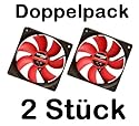 Xilence - 80mm Gehäuse Lüfter - Red Wing - Doppelpack 2 Stück Gehäuselüfter