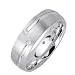 0.12ct 18K White Gold Grooved Diamond Wedding Band (GH, VS)