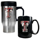 NCAA Texas Tech Red Raiders Stainless Steel Travel Mug & Ceramic Mug Set
