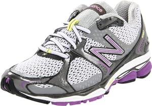 New Balance Women's W1080 Running Shoe,Silver/Purple,9 B US