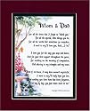 "Mom and Dad" Touching 8x10 Poem, Double-matted In Burgundy/Dark Green And Enhanced With Watercolor Graphics.