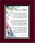 "Mom and Dad" Touching 8x10 Poem, Double-matted In Burgundy/Dark Green And Enhanced With Watercolor Graphics. A Gift For Parents.