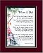 "Mom and Dad" Touching 8x10 Poem, Double-matted In Burgundy/Dark Green And Enhanced With Watercolor Graphics.