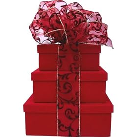 Christmas Presents Gift Tower in Christmas Red