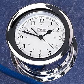 Weems & Plath Atlantis Collection Quartz Ship's Bell Clock (Chrome)