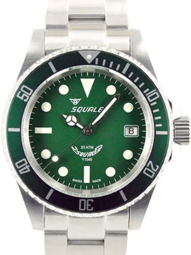 Squale 200 meter MINT Green Swiss Automatic Dive Watch with Domed Sapphire Crystal 1545-G