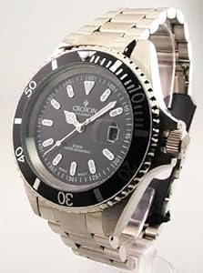 Men's Black Sunray Pattern Dial Watch