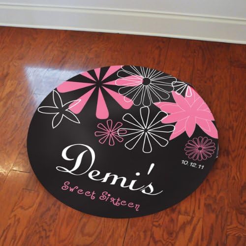 Exclusive Gifts and Favors-Sweet 16 Flower Power Floor Decal