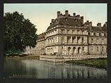 The fountain and carps Pond - Fontainebleau Palace - France wall sized poster photochrom photochrome measured in inches