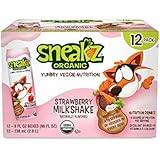 Sneakz Organic Strawberry Milkshake with Yummy Veggie Nutrition (Pack of 12)