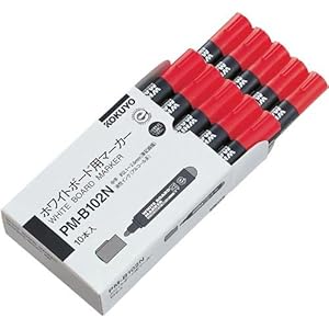 【クリックで詳細表示】コクヨS＆T 再生樹脂ホワイトボード用マーカー中字業務用赤10本