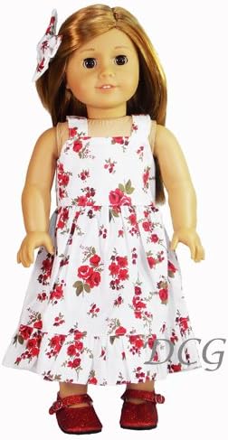 Roses N Poppies Dress For 18" American Girl Dolls (Doll Not Included)