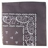Paisley Cotton Bandana Charcoal