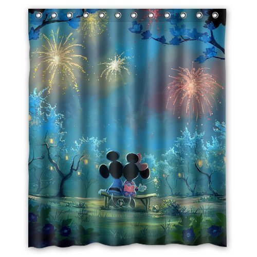 ARTSWOW Custom Waterproof Polyester Fabric Disney Cartoon Mickey Mouse Art Shower Curtain Standard Size 60x72