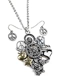 Sterling Silver Freshwater Cultured Multi Color Pearl Necklace, Bracelet Earring Jewelry Set