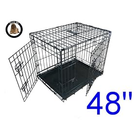 Ellie-Bo Black 48 inch XXLarge 2 Door Folding Dog Puppy Cage