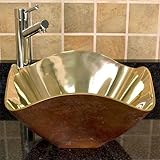 IMAGE OF Fluidity Bronze Vessel Sink - Weathered Bronze Interior