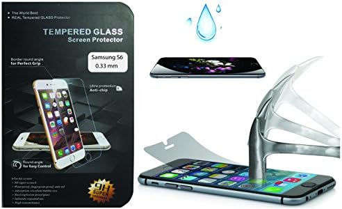 iArmour Screen Protector 9H Super Hardness REAL Tempered Glass Screen 10x Protection for Samsung S6 - TWO PACK - with Microfiber Cloth and Cleaning Pad