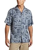 IMAGE OF Caribbean Joe Men's Tribal Paisley Camp Shirt, Insignia Blue, Large