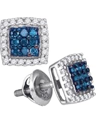 10KT White Gold 0.50 CTW-Diamond Micro-Pave Earring