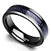 King Will Dragon Unisex 6mm Black Celtic Dragon Blue Carbon Fiber Tungsten Carbide Ring Comfort Fit 6.5