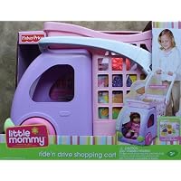 Fisher-price Little Mommy Ride'n Drive Shopping Cart, Includes 10 Food Accessories.