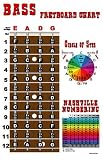 4 String Bass Instructional Poster with Nashville Numbering System